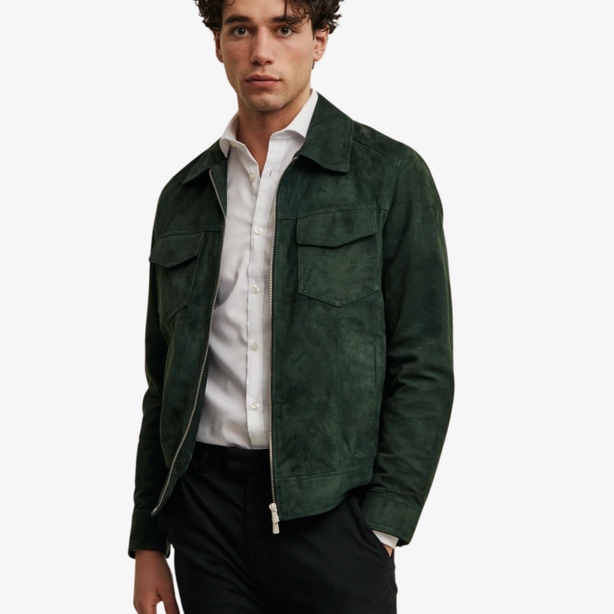 Emerald green suede jacket hot sale