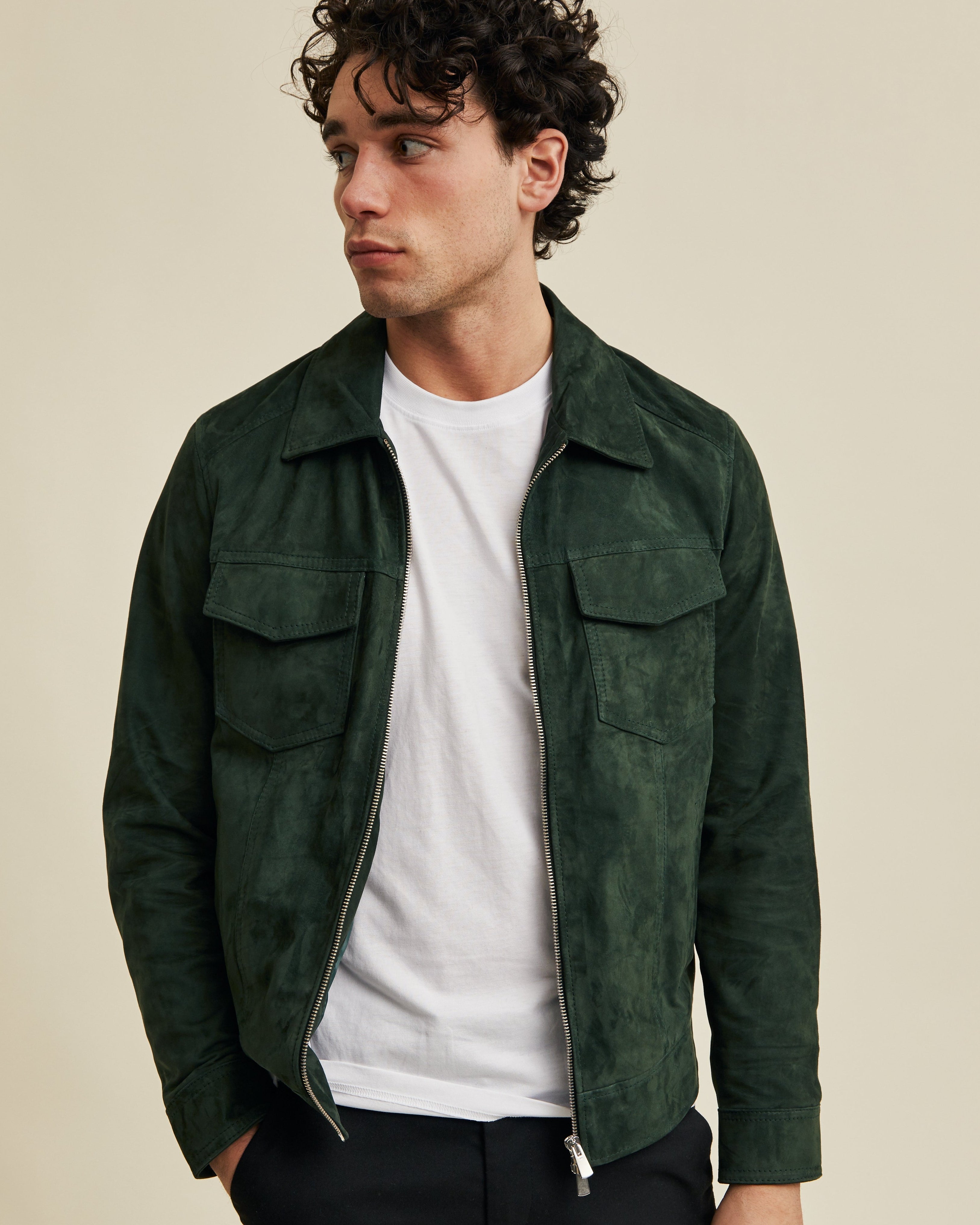 dark green jacket