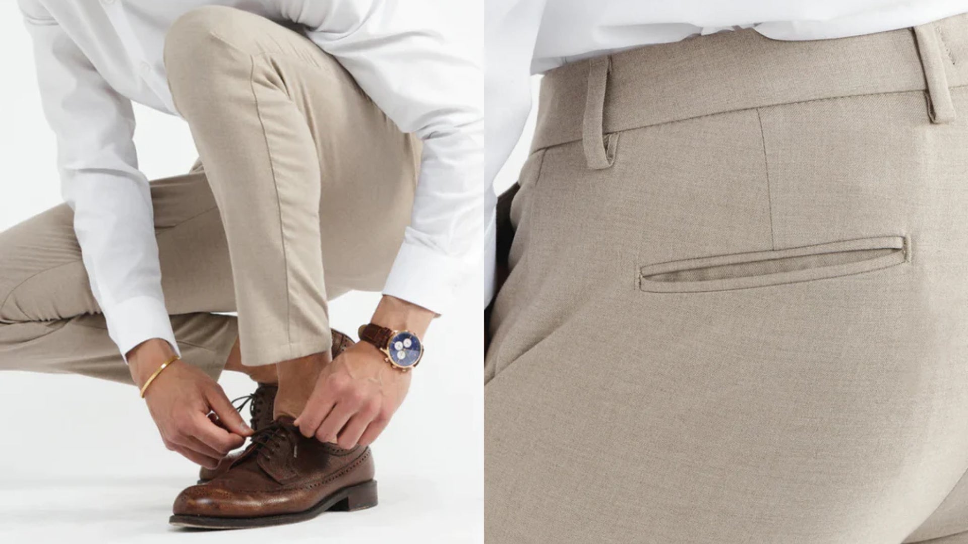 Stone Khaki Houndstooth Pants