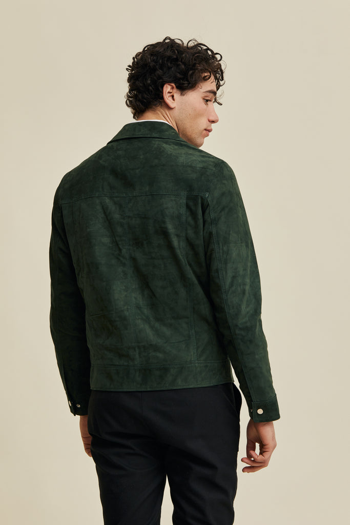green suede jacket