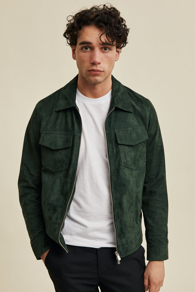 dark green suede jacket